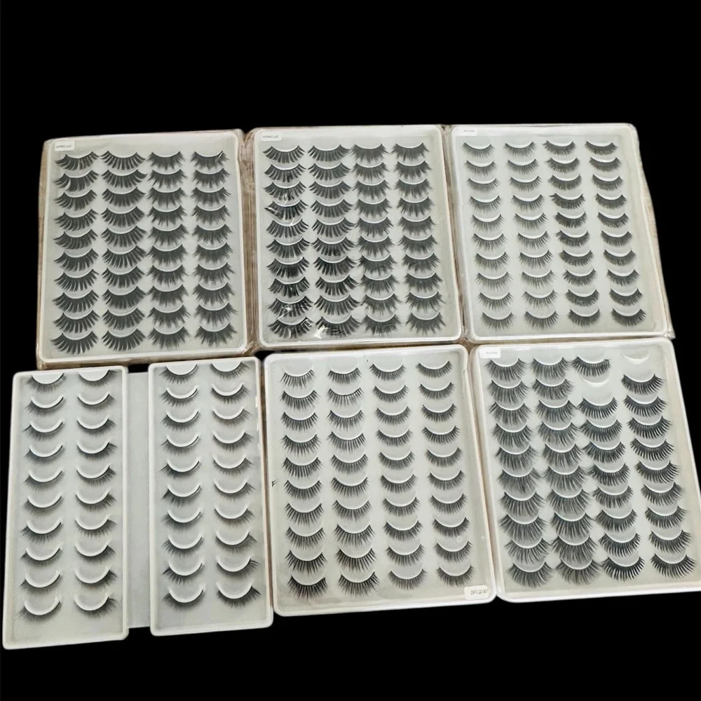 250+ Assorted False Eyelashes Bundle - Black Lashes Faux Minky Wispy Doll Foxy - Picture 3 of 7